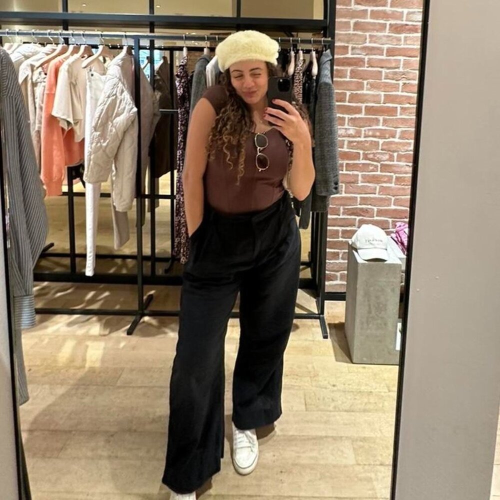 Black linen trousers wide leg #abercrombie